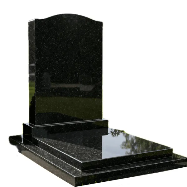 Minimalist  Black Granite Headstone
