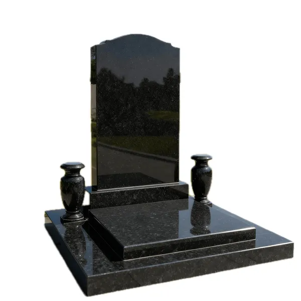 Japanese Black Granite Headstone
