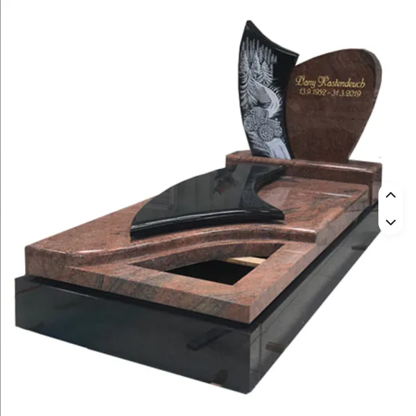 French Style Red Granite Headstone
