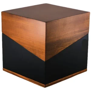 geometric wooden cremation urn 023