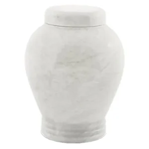 stone cremation urn white 024
