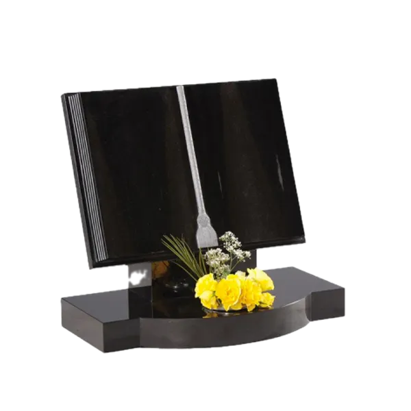 Book Headstone Black Granite